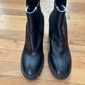 Black Italian Leather Ankle Boots